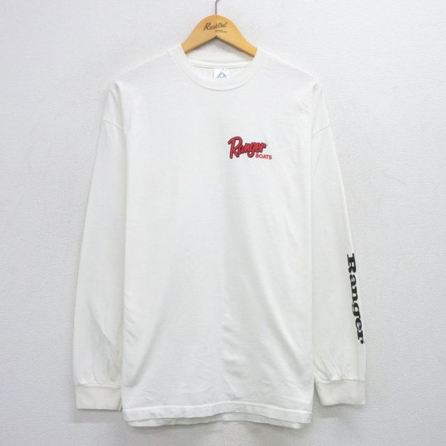 【50%OFF】00s 長袖Tシャツ Ranger BOATSプリント ホワイト XL | 古着