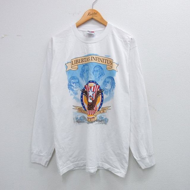 【50%OFF】00s 長袖Tシャツ トーマスジェファーソン ホワイト L | 古着