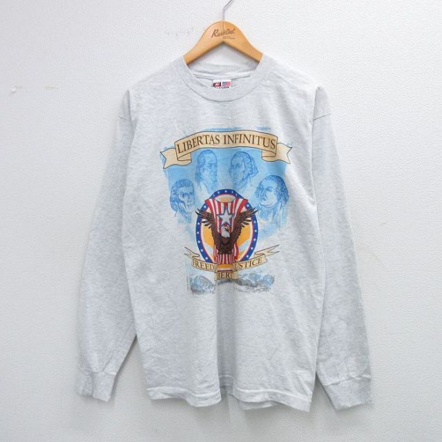 【50%OFF】00s 長袖Tシャツ トーマスジェファーソン 霜降り グレー L | 古着
