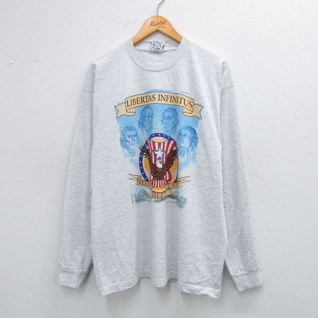 【50%OFF】00s 長袖Tシャツ トーマスジェファーソン グレー XL | 古着