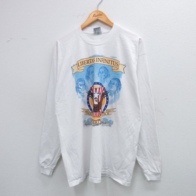 【50%OFF】00s 長袖Tシャツ トーマスジェファーソン ホワイト M | 古着