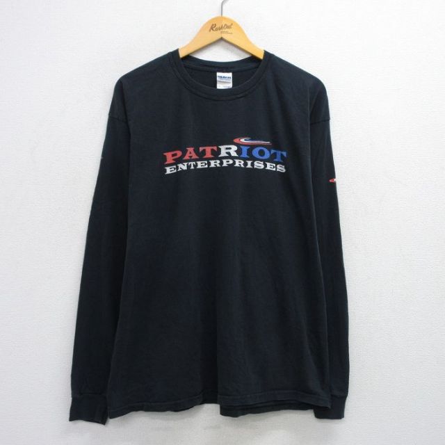 【50%OFF】00s 長袖Tシャツ PATRIOTプリント ブラック XL | 古着