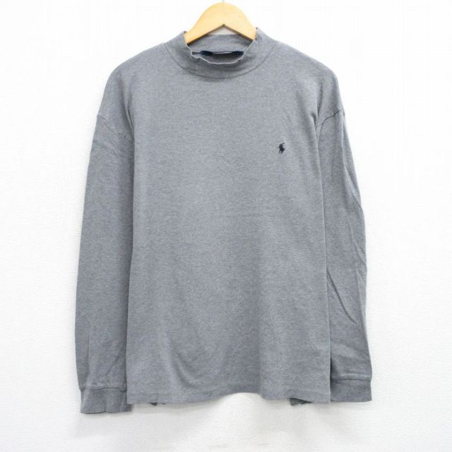 XL★古着 ラルフローレン Ralph Lauren ポロゴルフ 長袖 ブランド Tシャツ メンズ 90年代 90s ワンポイントロゴ 大きいサイズ コットン クルーネック フレー 霜降り 25jul29 中古