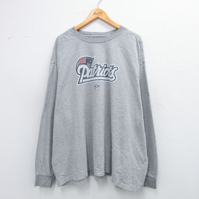 【50%OFF】リーボック 長袖Tシャツ NFLニューイングランドペイトリオッツ グレー XL | 古着