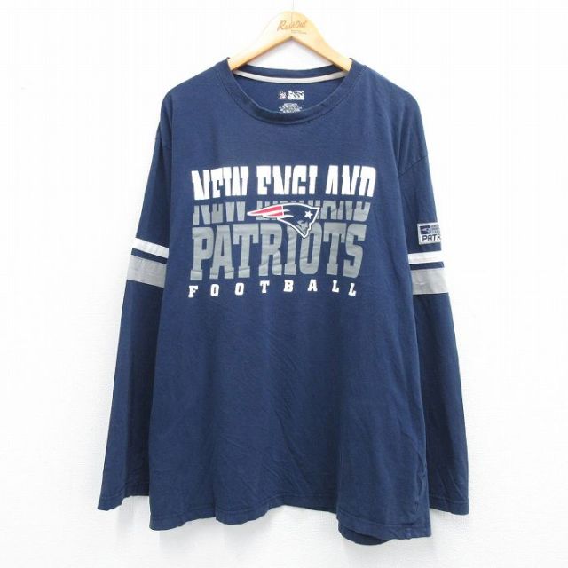 NFL ニューイングランドペイトリオッツ 長袖Tシャツ アメフト ネイビー XL | 古着