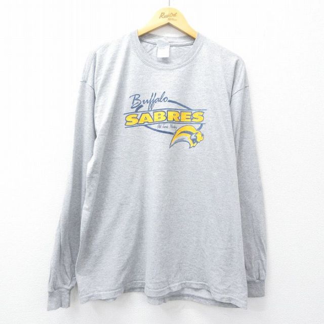 【50%OFF】00s 長袖Tシャツ バッファローセイバーズプリント グレー XL | 古着