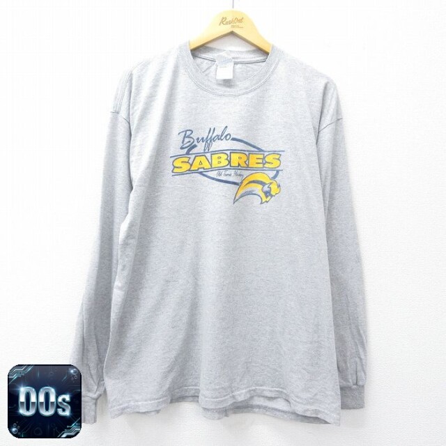 【50%OFF】00s 長袖Tシャツ バッファローセイバーズプリント グレー XL | 古着