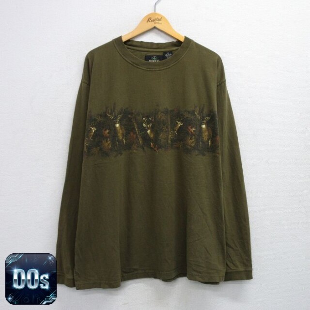 レッドヘッド 00s 長袖Tシャツ シカ グリーン XL | 古着