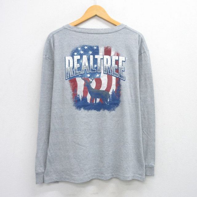 長袖Tシャツ REALTREEシカ グレー XL | 古着