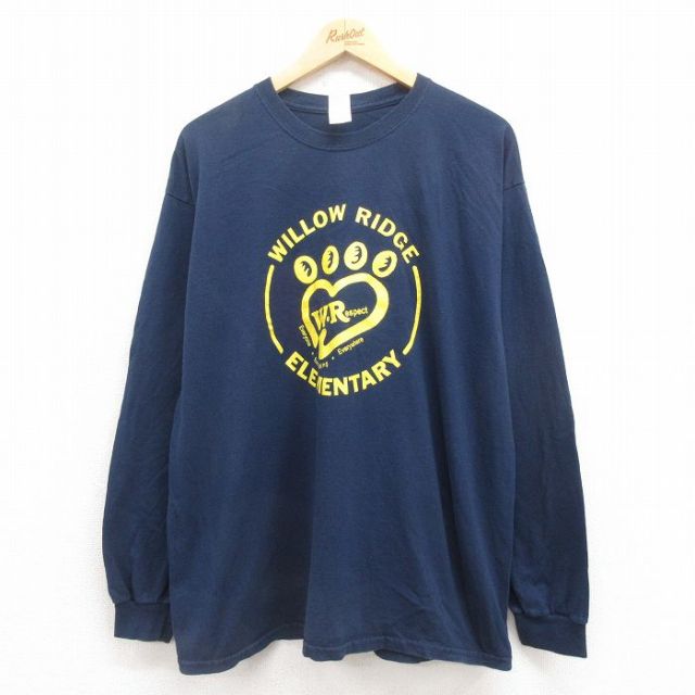 【50%OFF】長袖Tシャツ ネイビー XL | 古着