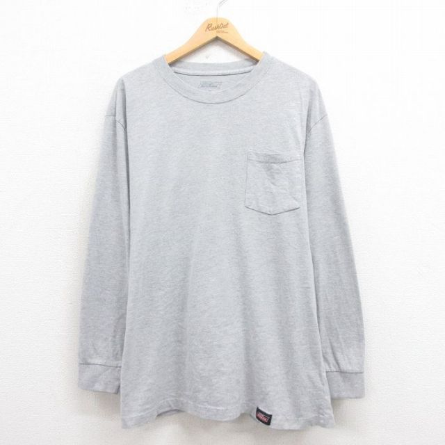 【50%OFF】ディッキーズ 長袖Tシャツ 胸ポケット グレー XL | 古着