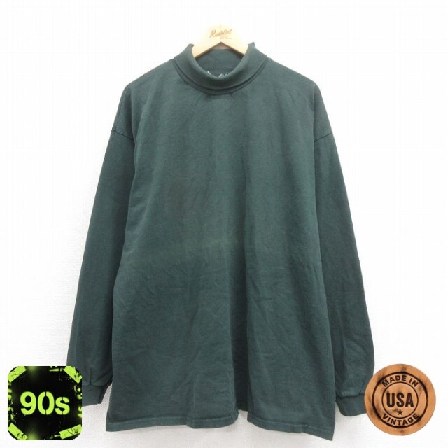 リー 90s 長袖Tシャツ タートルネック グリーン XL | 古着