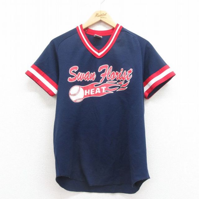 00s 半袖Tシャツ HEAT ラグラン ネイビー M | 古着