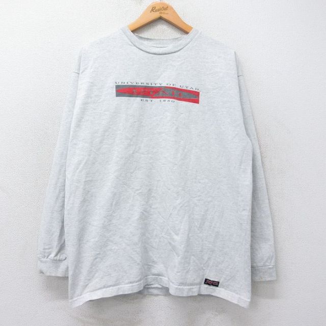 【50%OFF】90s 長袖Tシャツ UTAH 霜降り グレー XL | 古着