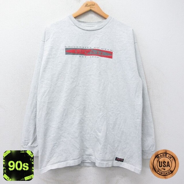 90s 長袖Tシャツ UTAH 霜降り グレー XL | 古着