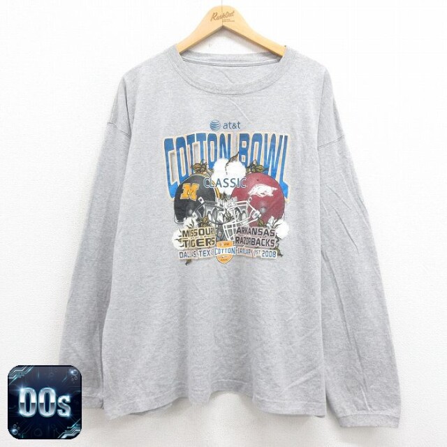 00s 長袖Tシャツ ミズーリタイガースアーカンソーレイザーバックス グレー XL | 古着
