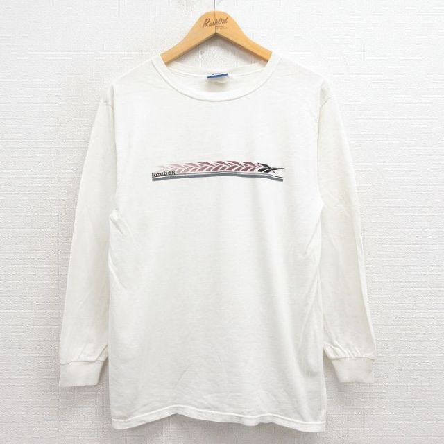 【50%OFF】リーボック 00s 長袖Tシャツ ビッグロゴ ホワイト M | 古着