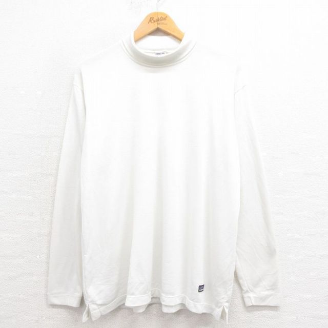XL★古着 パタゴニア patagonia 長袖 ビンテージ Tシャツ メンズ 00年代 00s 無地 キャプリーン タートルネック ハイネック USA製 白 ホワイト 25aug21 中古