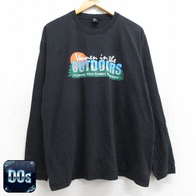 00s 長袖Tシャツ アウトドア ブラック XL | 古着