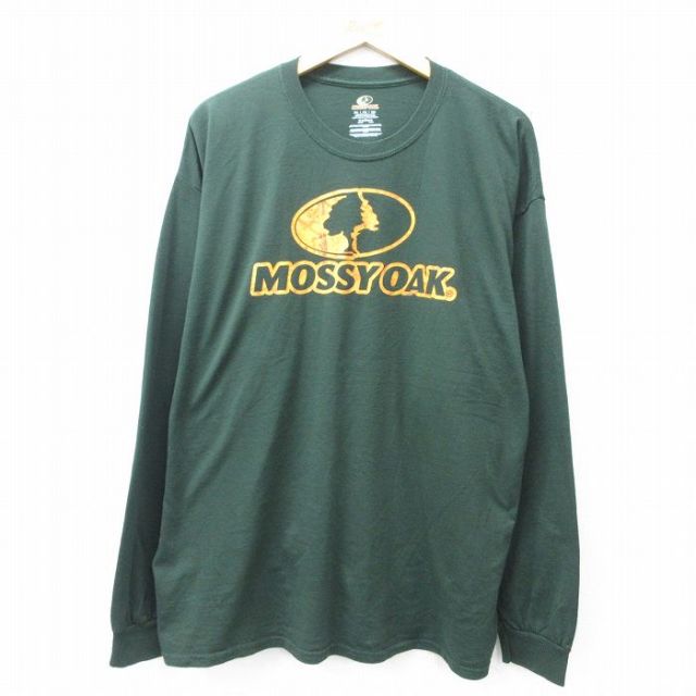 【20%OFF】XL★古着 長袖 Tシャツ メンズ モッシーオーク 大きいサイズ クルーネック 緑 グリーン 25aug28 中古