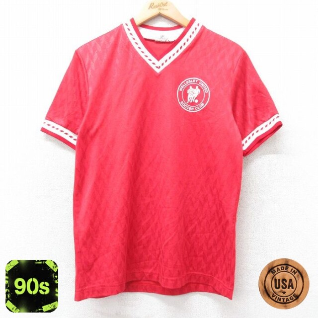 90s 半袖Tシャツ サッカー レッド M | 古着