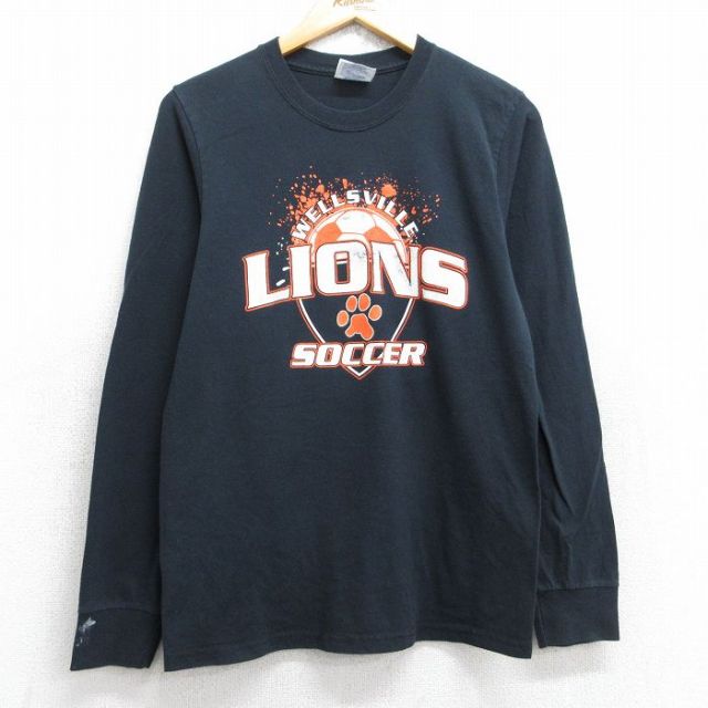 【50%OFF】00s 長袖Tシャツ ウェルズビルライオンズサッカー ブラック S | 古着
