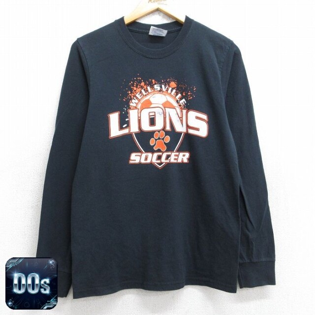 【50%OFF】00s 長袖Tシャツ ウェルズビルライオンズサッカー ブラック S | 古着