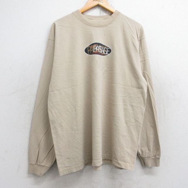 90s 長袖Tシャツ PASSAGE ベージュ XL | 古着