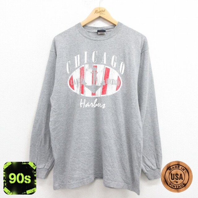 90s 長袖Tシャツ シカゴ グレー L | 古着