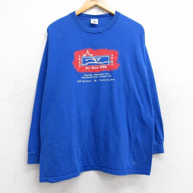 【50%OFF】00s 長袖Tシャツ ArcRace企業広告 ブルー L | 古着