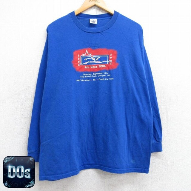 【50%OFF】00s 長袖Tシャツ ArcRace企業広告 ブルー L | 古着