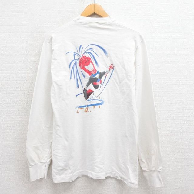 【50%OFF】M★古着 フルーツオブザルーム 長袖 ビンテージ Tシャツ メンズ 90年代 90s タキシード コットン クルーネック USA製 白 ホワイト 25aug29 中古