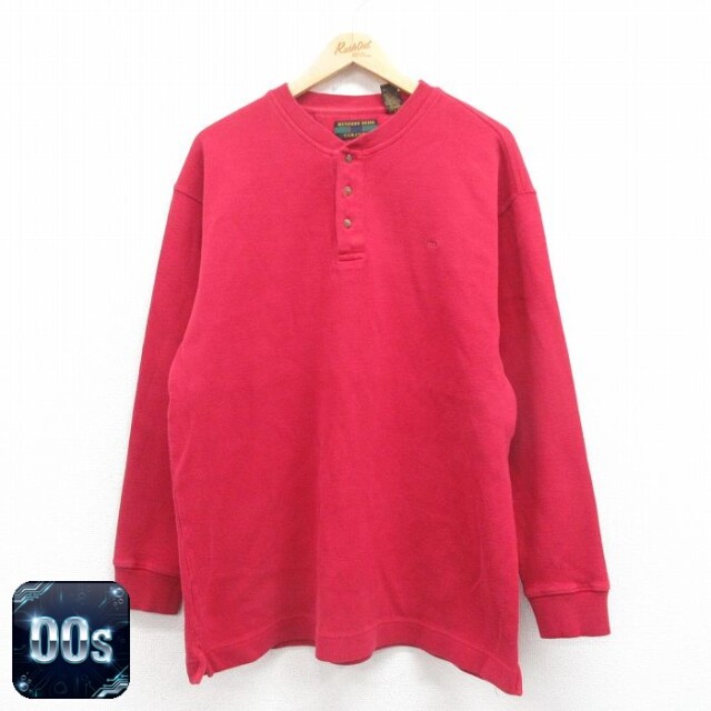 00s 長袖Tシャツ ワンポイントロゴ レッド XL | 古着