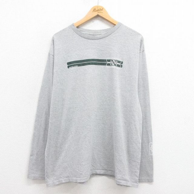 【50%OFF】ノーティカ 長袖Tシャツ ビッグロゴ グレー XL | 古着