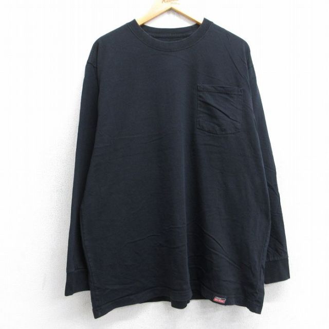 ディッキーズ 長袖Tシャツ 胸ポケット付き ブラック XL | 古着
