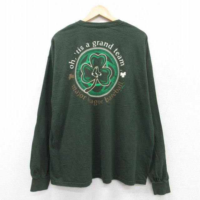 【50%OFF】マジェスティック 00s 長袖Tシャツ ボストンレッドソックス グリーン XL | 古着