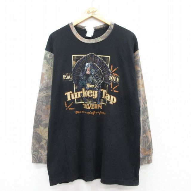 古着通販 XL☆古着 長袖 ビンテージ Tシャツ メンズ 00年代 00s