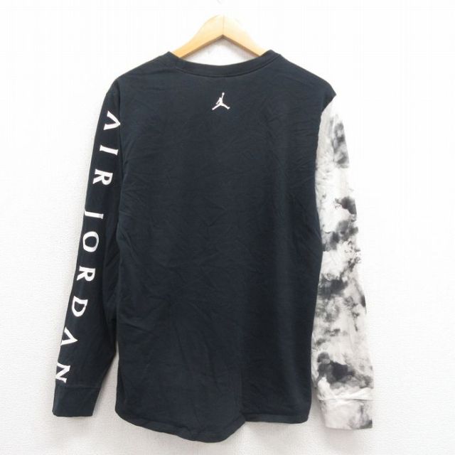 M★古着 長袖 Tシャツ メンズ マイケルジョーダン エアジョーダン コットン クルーネック 黒他 ブラック 25sep04 中古