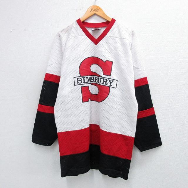 90s フットボールTシャツ シムズベリー ホワイト XL | 古着