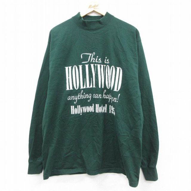 フルーツオブザルーム 90s 長袖Tシャツ HOLLYWOOD グリーン XL | 古着