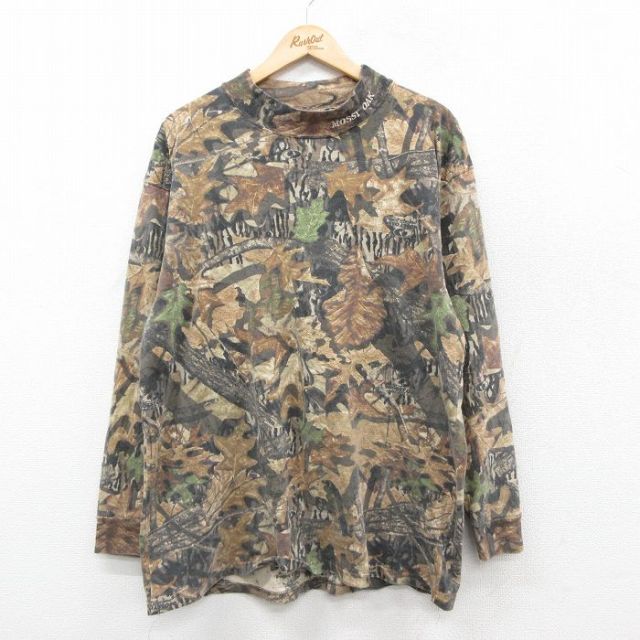 【50%OFF】90s 長袖Tシャツ モッシーオーク ブラウン迷彩 XL | 古着