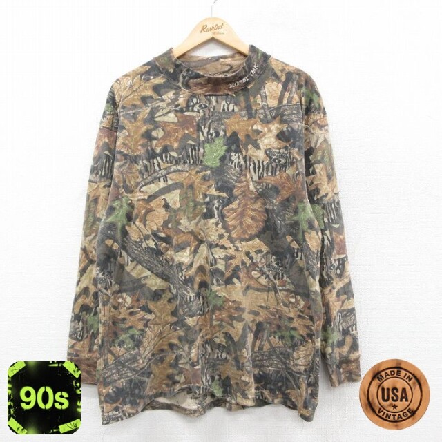90s 長袖Tシャツ モッシーオーク ブラウン迷彩 XL | 古着