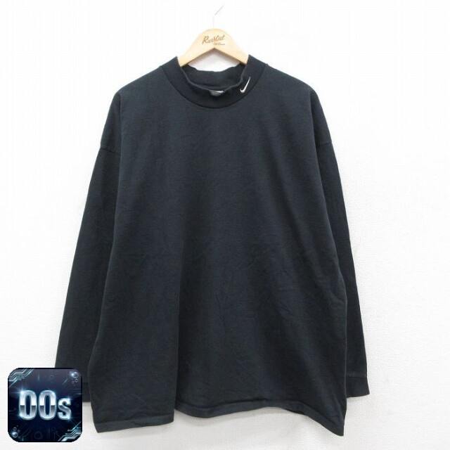 ナイキ 00s 長袖Tシャツ ワンポイントロゴ ブラック XL | 古着