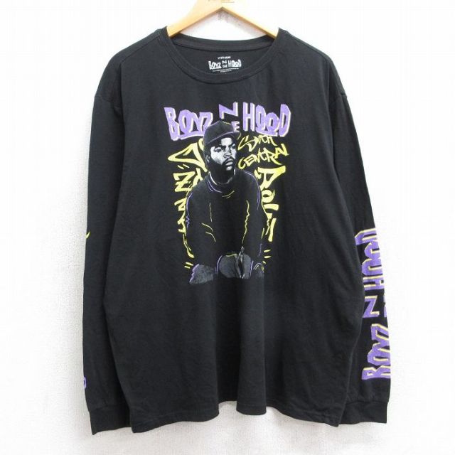 XL★古着 長袖 Tシャツ メンズ 映画 ボーイズンザフッド 大きいサイズ クルーネック 黒 ブラック 【spe】 25sep26 中古
