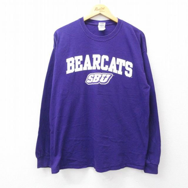 【50%OFF】ベアキャッツ 00s 長袖Tシャツ BEARCATS パープル XL | 古着
