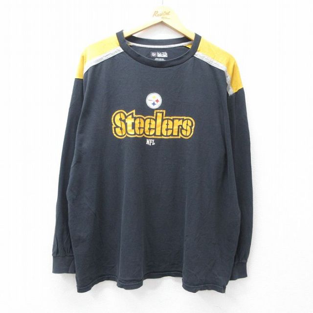 【50%OFF】NFL ピッツバーグスティーラーズ 長袖Tシャツ アメフト ブラック XL | 古着