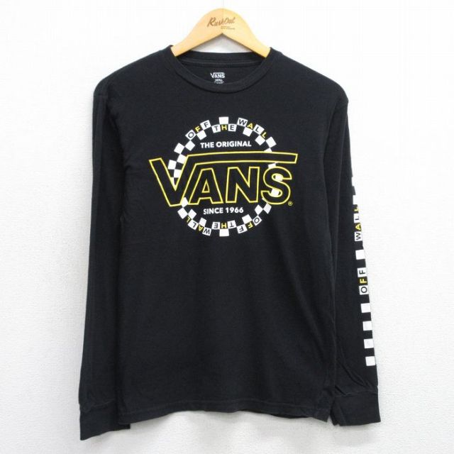 M★古着 バンズ 長袖 Tシャツ メンズ ビッグロゴ コットン クルーネック 黒 ブラック 25sep29 中古