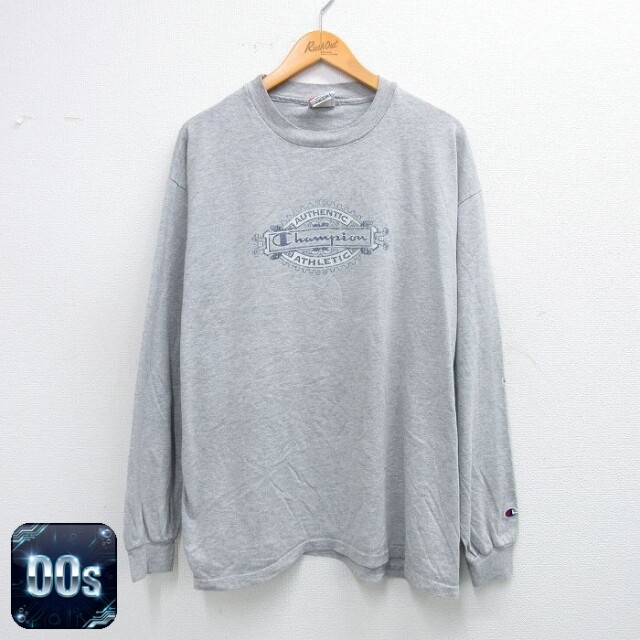 チャンピオン 00s 長袖Tシャツ ビッグロゴ グレー XL | 古着