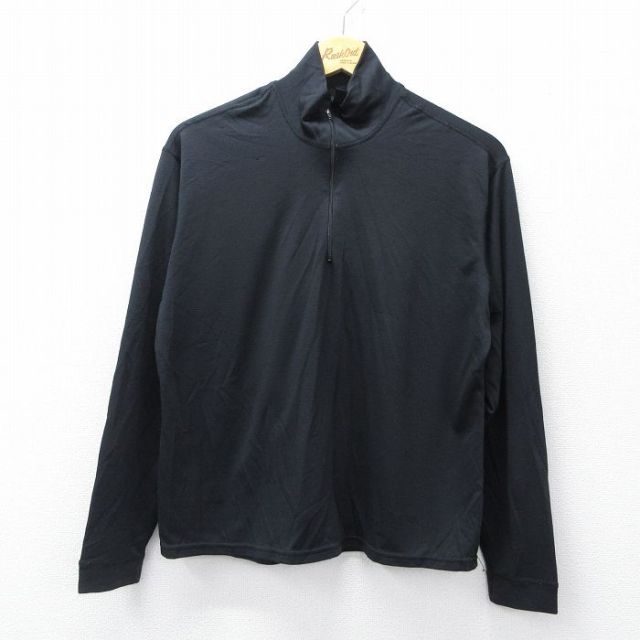 L★古着 パタゴニア patagonia 長袖 ハーフジップ トップス メンズ 90年代 90s キャプリーン 無地 USA製 黒 ブラック 【spe】 25oct06 中古