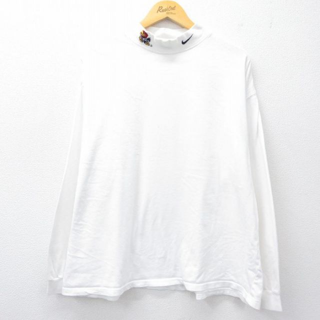 ナイキ 00s 長袖Tシャツ カンザスジェイホークス ホワイト XL | 古着